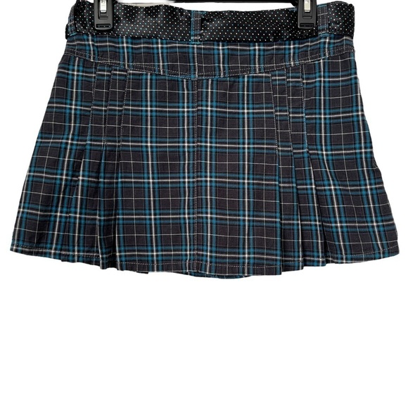 Y2K Girls’ Plaid School Girl Academia Grunge Skirt with Polka Dot Sash Size 16 - Picture 2 of 12